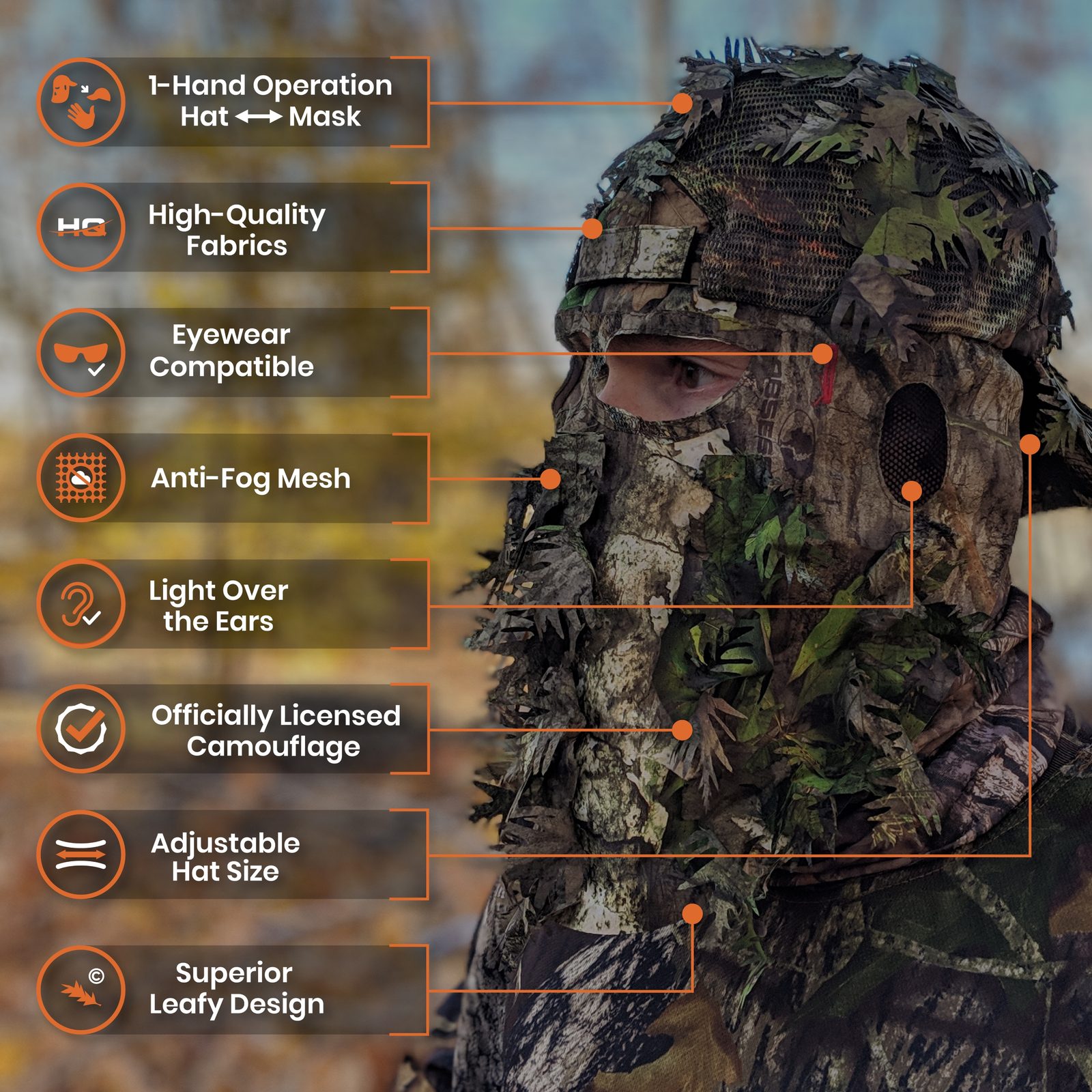 QuikCamo face mask product features