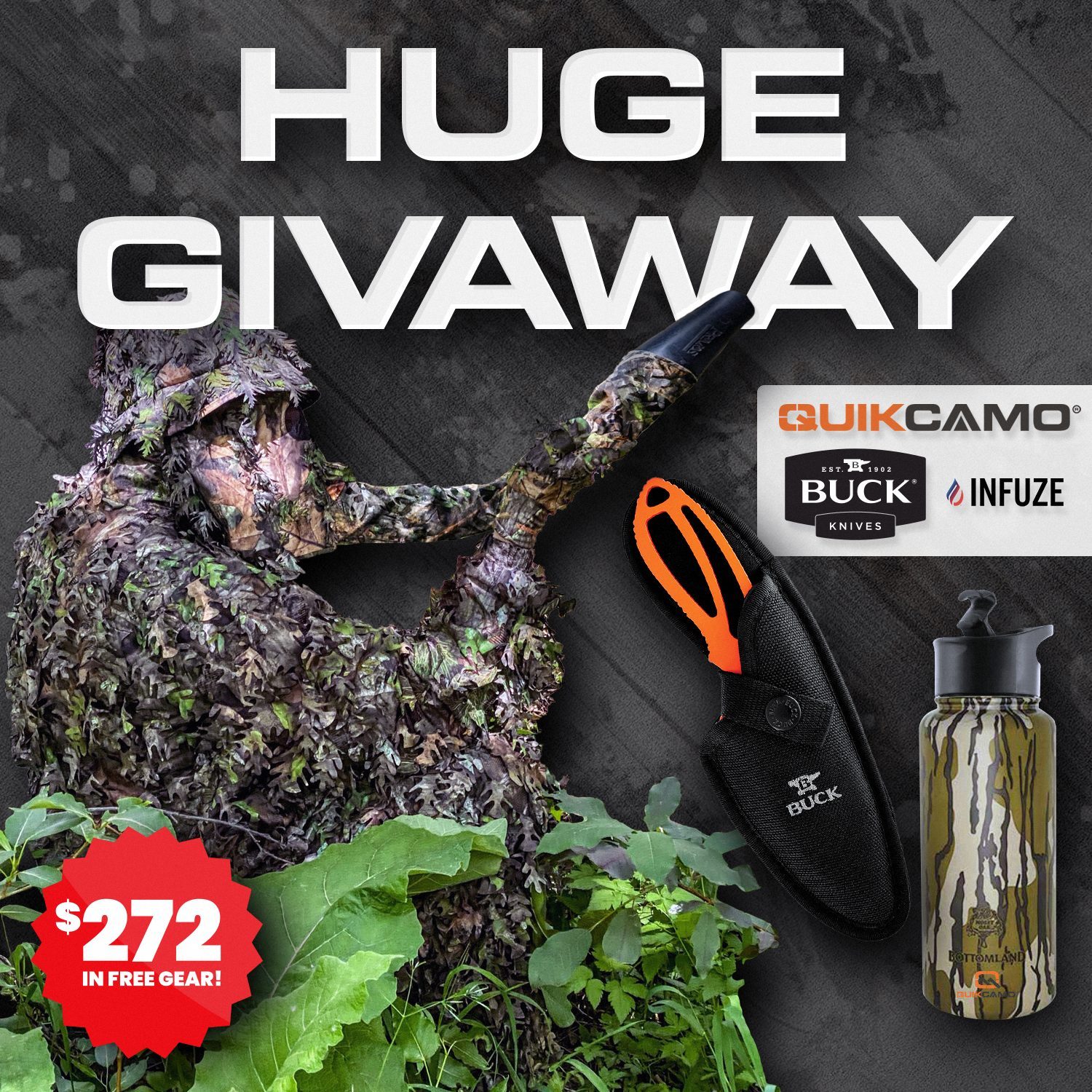 QuikCamo huge giveaway ad