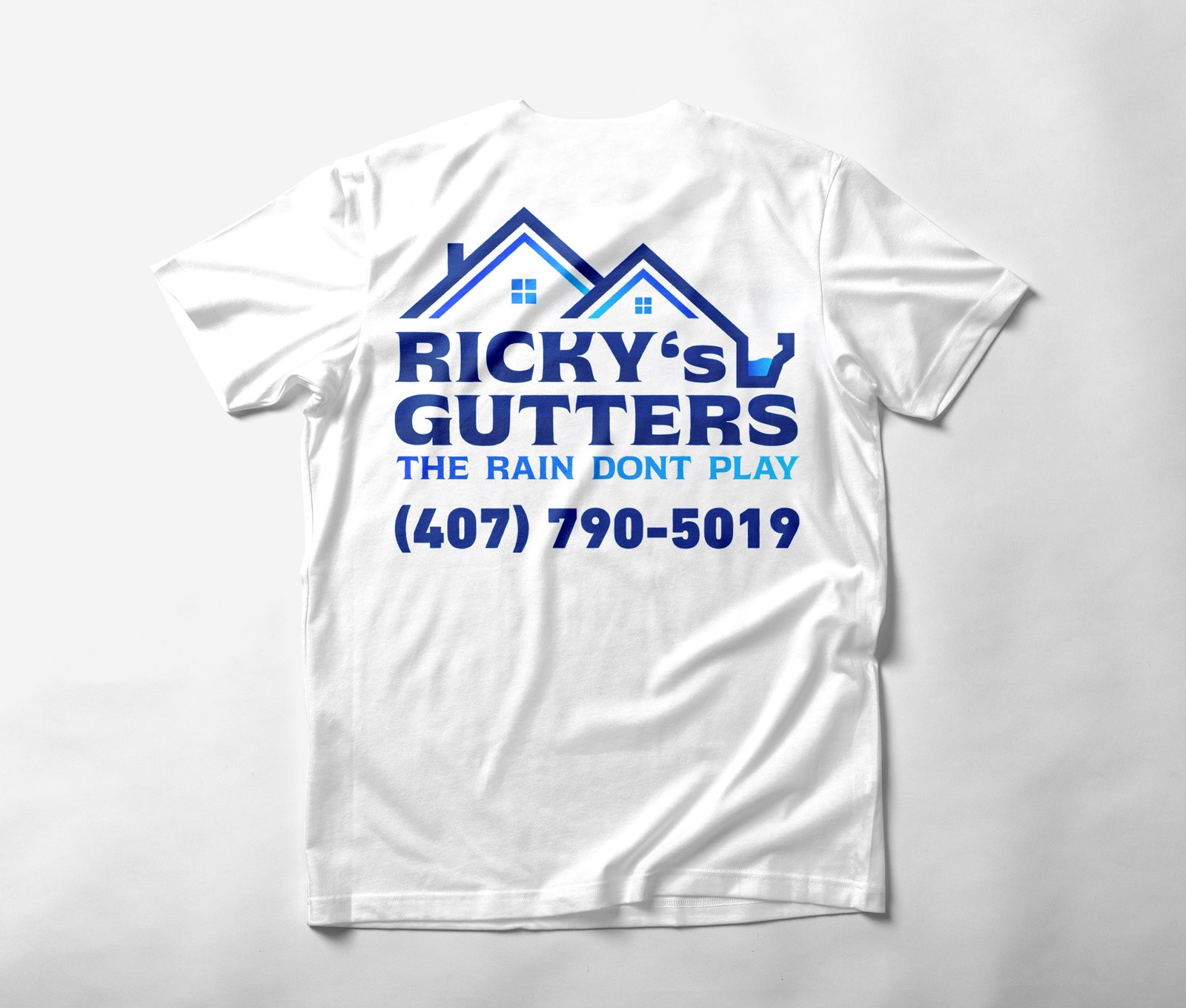 Ricky's Gutters crew t-shirt, white