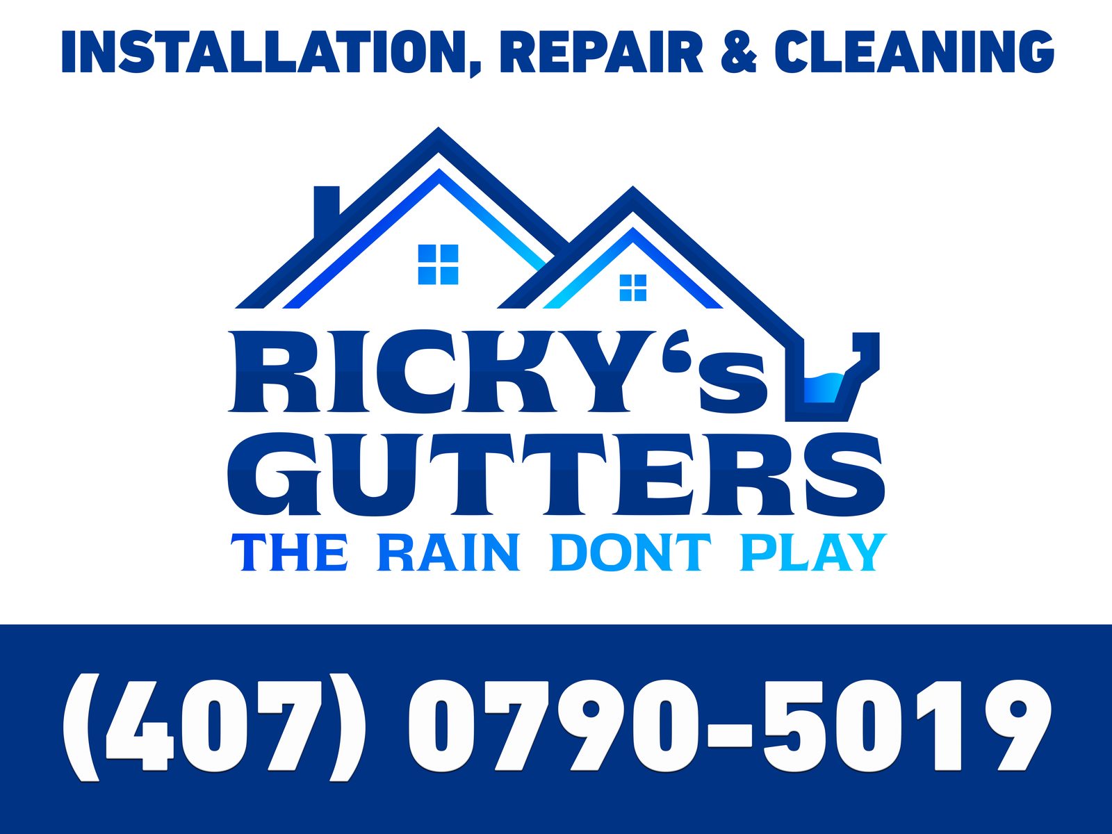 Ricky's Gutters yard sign mockup