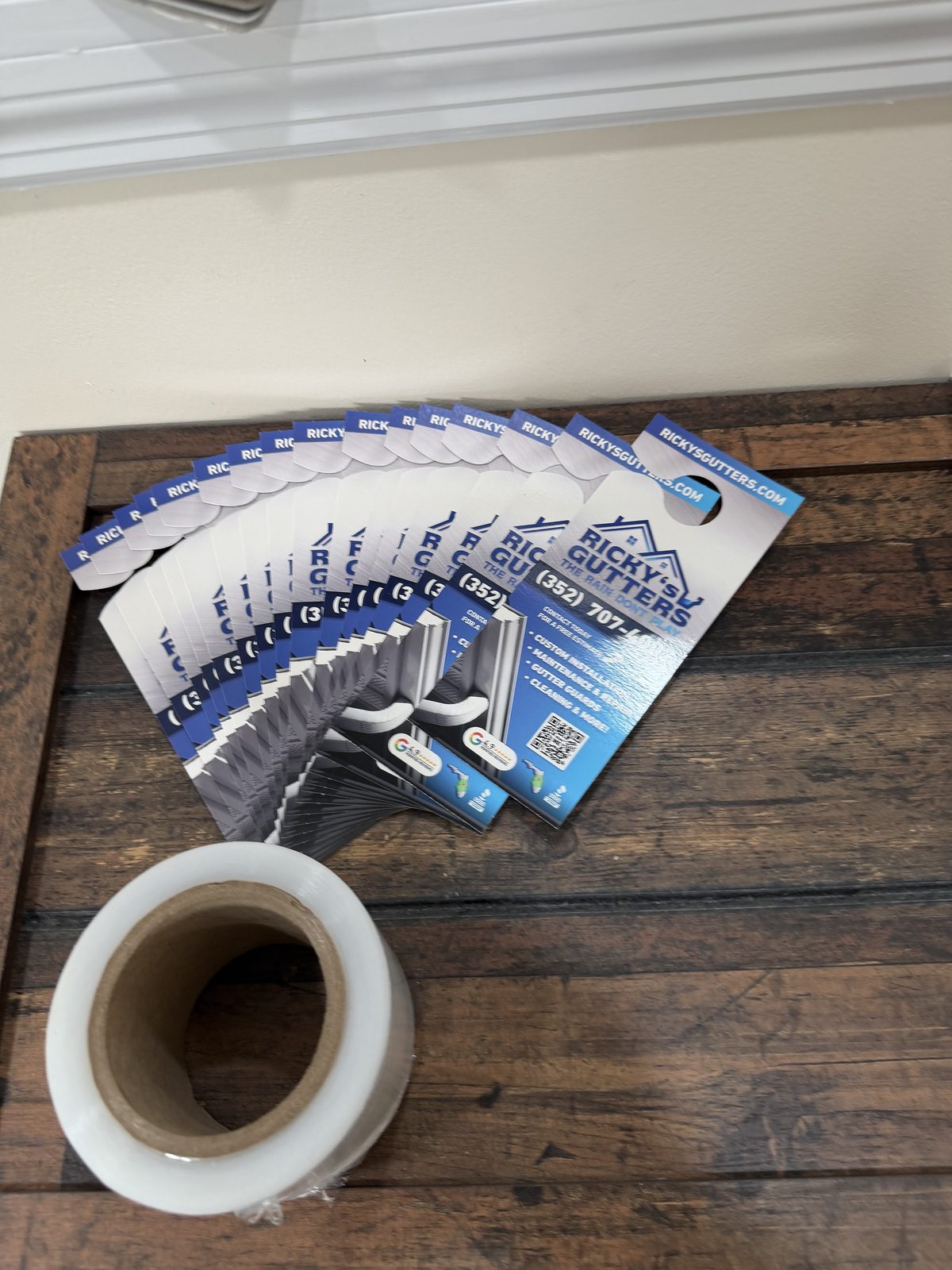 Ricky's Gutters printed door hangers