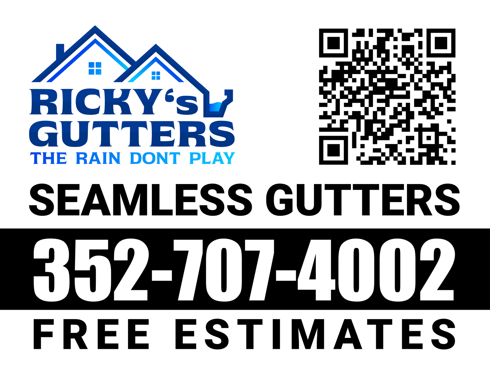 Ricky's Gutters yard sign design